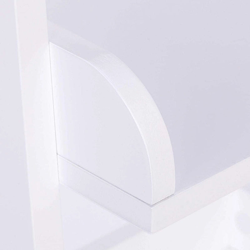 UTEX 3-Tier Ladder Shelf, Bathroom Shelf Freestanding, 3-Shelf Spacesaver Open Wood Shelving Unit, Ladder Shelf (White)