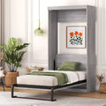 Twin Size Murphy Bed, can be Folded into a Cabinet, Gray