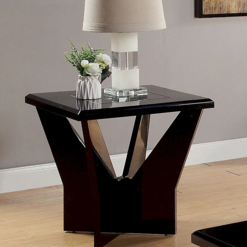 Ameena Contemporary 22-inch Glass Top End Table by Furniture of America