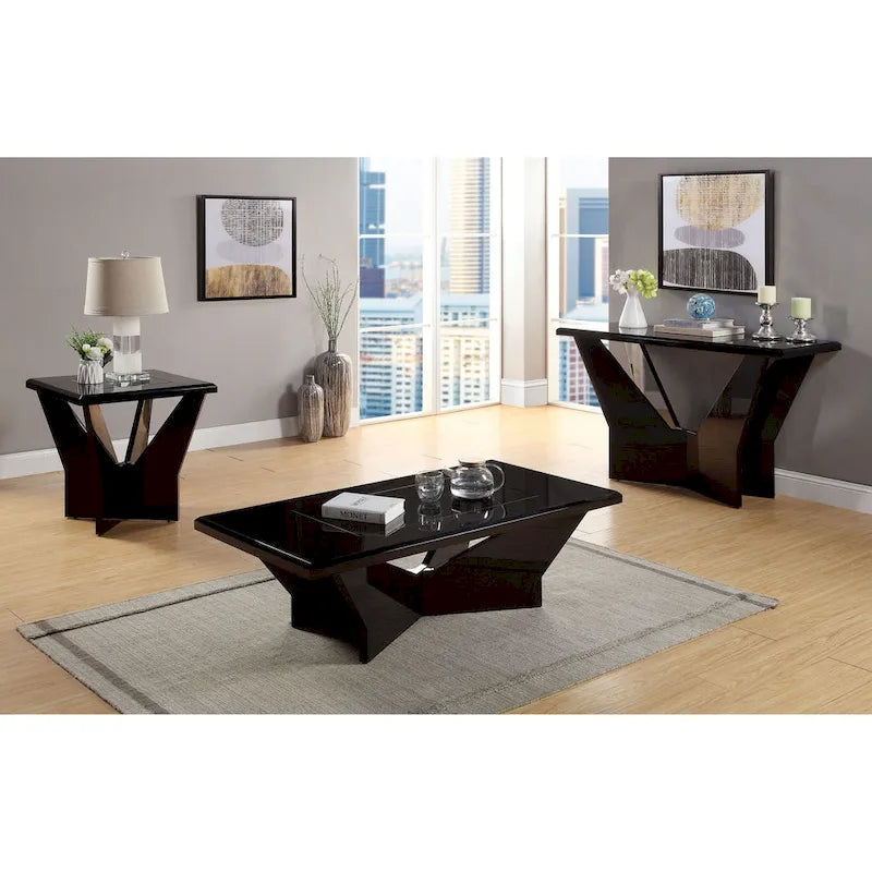 Ameena Contemporary 22-inch Glass Top End Table by Furniture of America