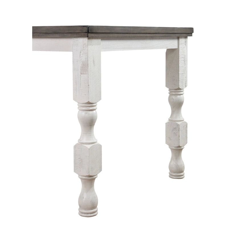 Furniture of America Ionessa Rustic Antique White 79-inch Counter Height Table