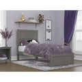 NoHo Twin Extra Long Bed with Footboard in Grey
