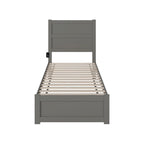 NoHo Twin Extra Long Bed with Footboard in Grey