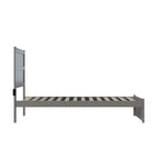 NoHo Twin Extra Long Bed with Footboard in Grey