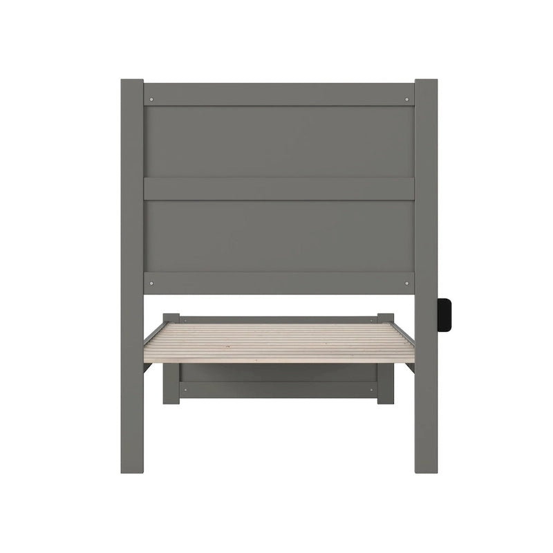 NoHo Twin Extra Long Bed with Footboard in Grey