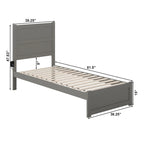 NoHo Twin Extra Long Bed with Footboard in Grey