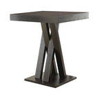 Camille Cappuccino Double X Base Square Bar Table