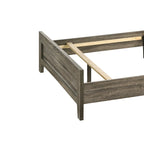 Full Size Wooden Bed with Panel Design Headboard, Rustic Brown