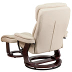 Contemporary Multi-Position Recliner and Curved Ottoman with Swivel Base - 34 - 44.5D x 33W x 41.25H
