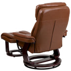 Contemporary Multi-Position Recliner and Curved Ottoman with Swivel Base - 34 - 44.5D x 33W x 41.25H