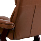 Contemporary Multi-Position Recliner and Curved Ottoman with Swivel Base - 34 - 44.5D x 33W x 41.25H