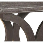 Contemporary Style C-Shaped End Table With Open Shelf & Tabletop, Espresso Brown