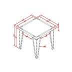 Fizi Industrial Black 24-inch Metal Square Side Table by Furniture of America