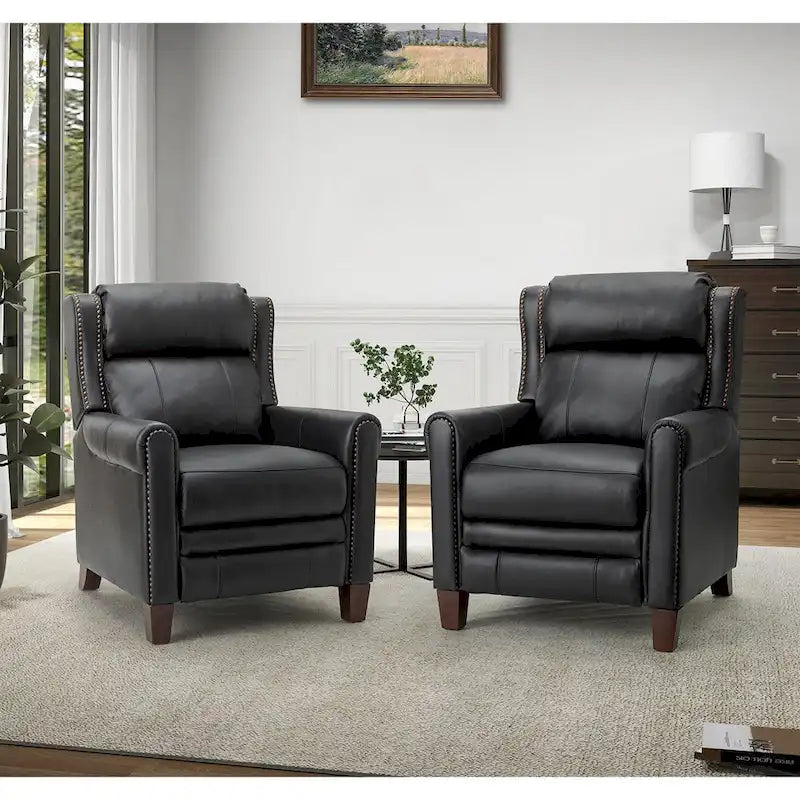 Felisa 32.48 Wide Genuine Leather Manual Recline Set of 2