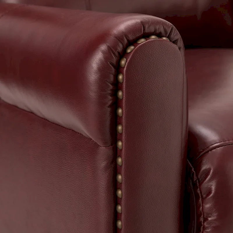 Felisa 32.48 Wide Genuine Leather Manual Recline Set of 2