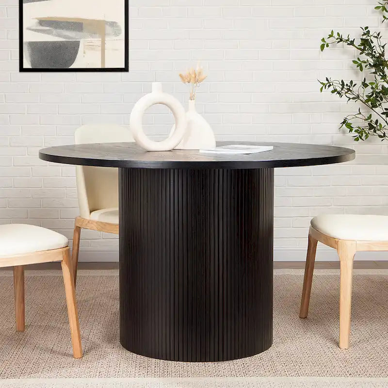 Round Fluted Pedestal Dining Table