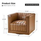 Esteban Modern Leather Upholstered Swivel Barrel Chair by HULALA HOME