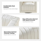 Esteban Modern Leather Upholstered Swivel Barrel Chair by HULALA HOME