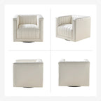 Esteban Modern Leather Upholstered Swivel Barrel Chair by HULALA HOME