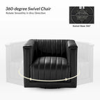 Esteban Modern Leather Upholstered Swivel Barrel Chair by HULALA HOME