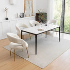 SEYNAR Mid Century Modern Velvet Upolstered Open-Back Dining Chair Set of 4