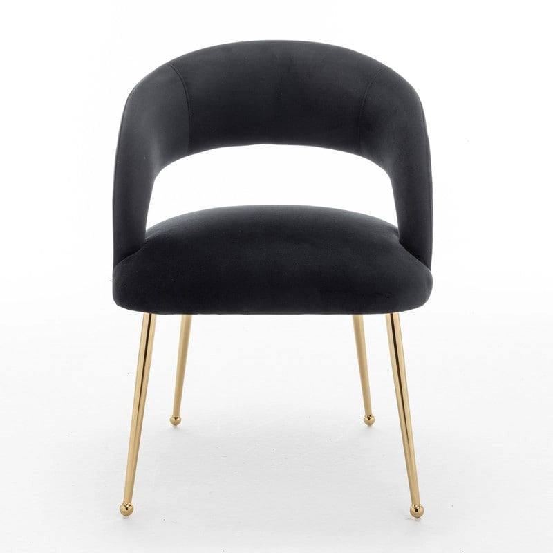 SEYNAR Mid Century Modern Velvet Upolstered Open-Back Dining Chair Set of 4