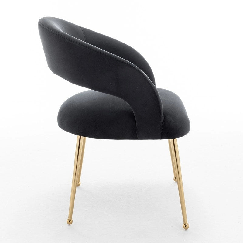 SEYNAR Mid Century Modern Velvet Upolstered Open-Back Dining Chair Set of 4