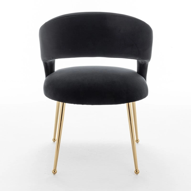 SEYNAR Mid Century Modern Velvet Upolstered Open-Back Dining Chair Set of 4