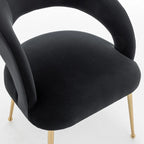 SEYNAR Mid Century Modern Velvet Upolstered Open-Back Dining Chair Set of 4