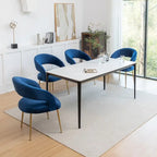 SEYNAR Mid Century Modern Velvet Upolstered Open-Back Dining Chair Set of 4