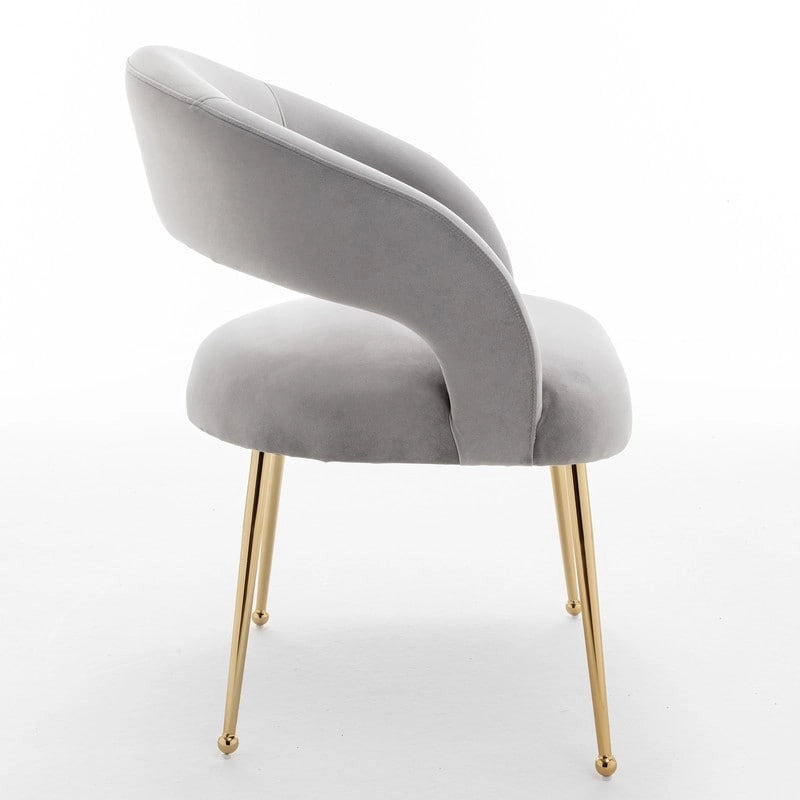 SEYNAR Mid Century Modern Velvet Upolstered Open-Back Dining Chair Set of 4