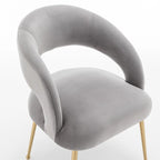 SEYNAR Mid Century Modern Velvet Upolstered Open-Back Dining Chair Set of 4