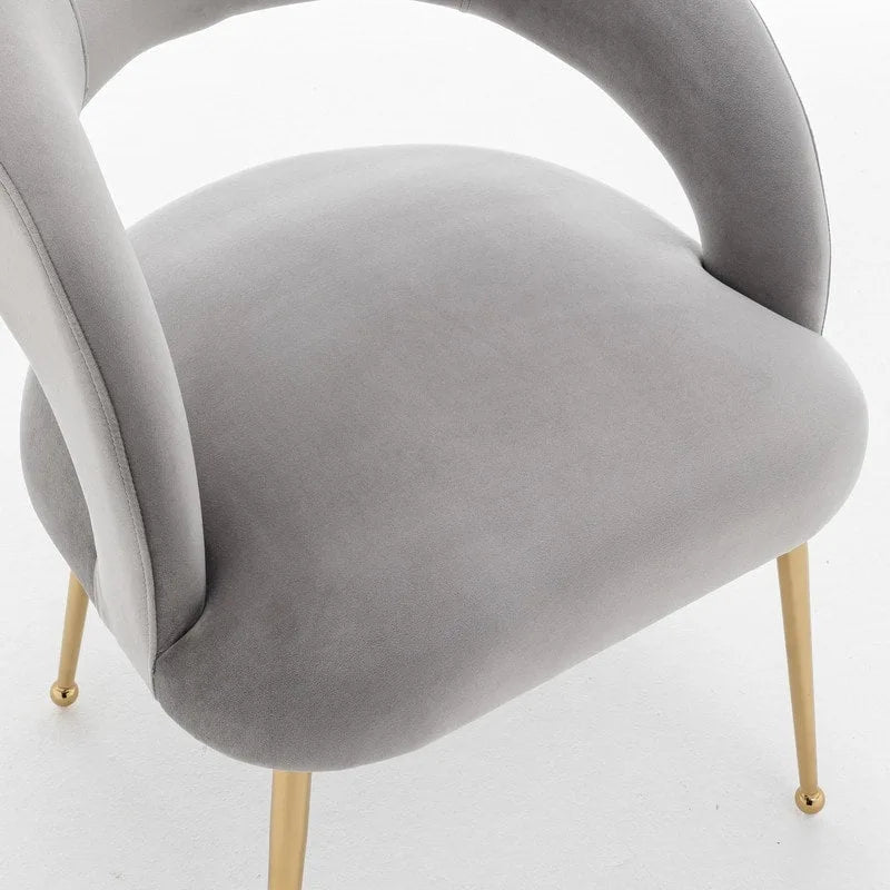 SEYNAR Mid Century Modern Velvet Upolstered Open-Back Dining Chair Set of 4