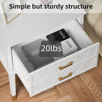 End Table with Storage Drawer Tall Nightstand Side Table Wooden Legs Bedside Night Table Storage in Bedroom and Living Room