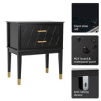 End Table with Storage Drawer Tall Nightstand Side Table Wooden Legs Bedside Night Table Storage in Bedroom and Living Room