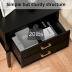 End Table with Storage Drawer Tall Nightstand Side Table Wooden Legs Bedside Night Table Storage in Bedroom and Living Room