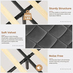 LED Bed Frame with 51.2 Tall Headboard Charging Station