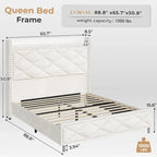 LED Bed Frame with 51.2 Tall Headboard Charging Station