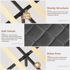 LED Bed Frame with 51.2 Tall Headboard Charging Station