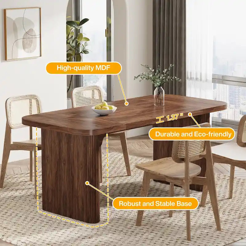 62-inch Rectangular Dining Table for 4-6, Modern Simple Kitchen Dinner Tables for Dining Room