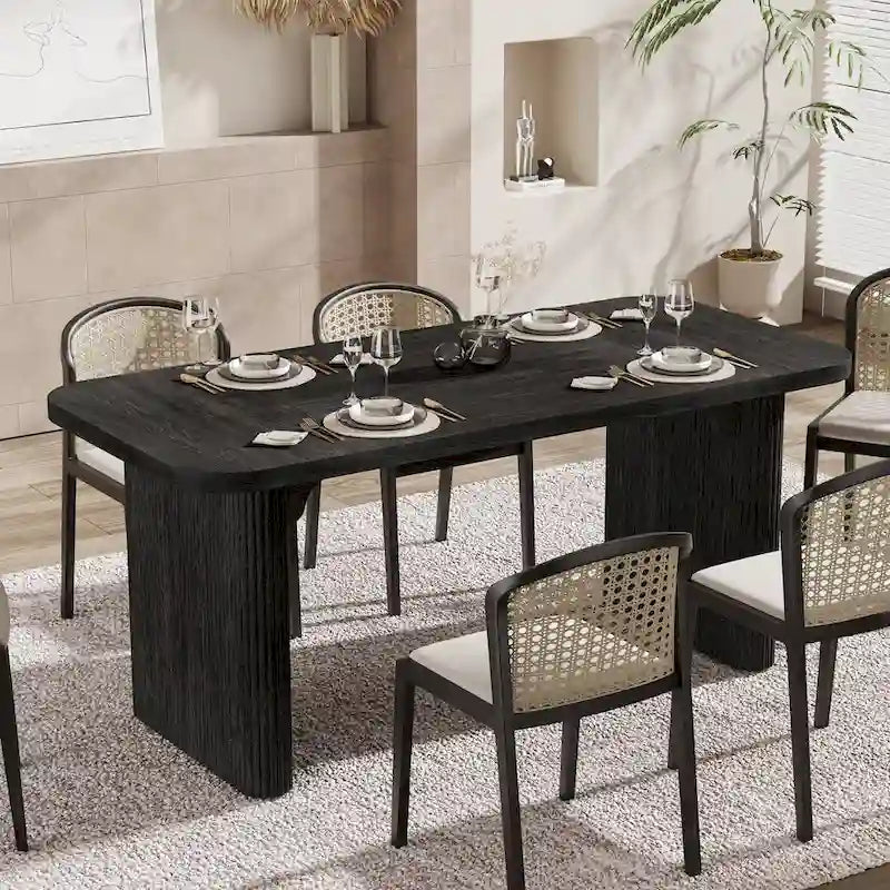 62-inch Rectangular Dining Table for 4-6, Modern Simple Kitchen Dinner Tables for Dining Room