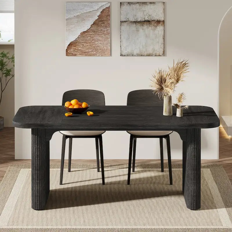 62-inch Rectangular Dining Table for 4-6, Modern Simple Kitchen Dinner Tables for Dining Room