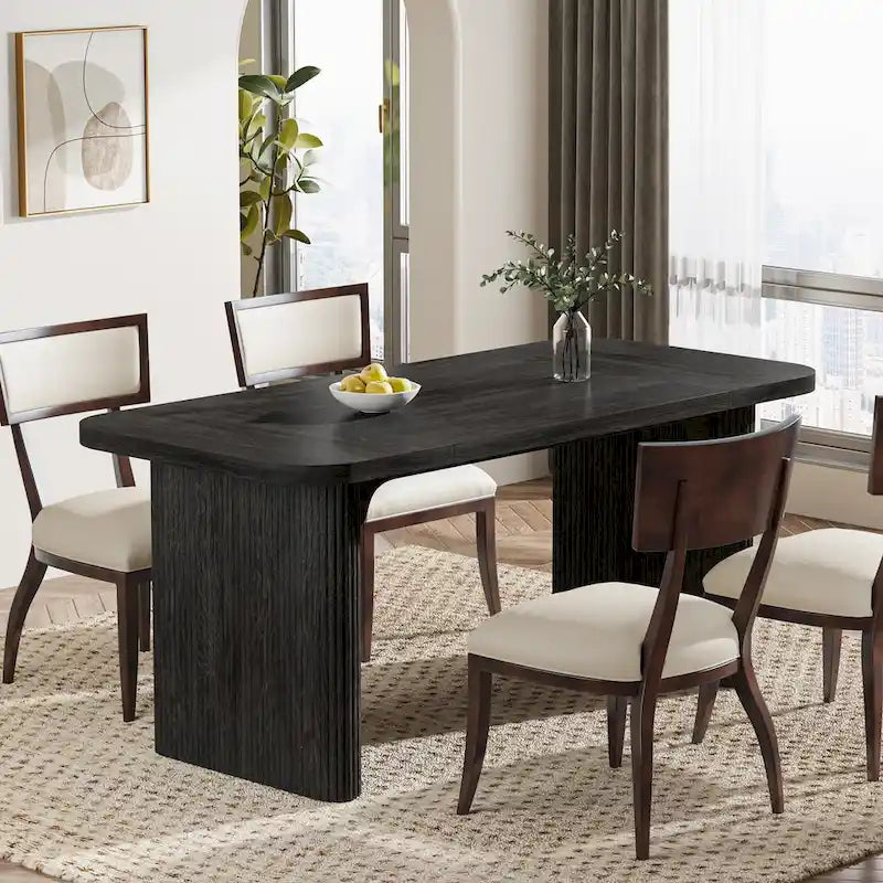 62-inch Rectangular Dining Table for 4-6, Modern Simple Kitchen Dinner Tables for Dining Room