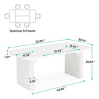 62-inch Rectangular Dining Table for 4-6, Modern Simple Kitchen Dinner Tables for Dining Room