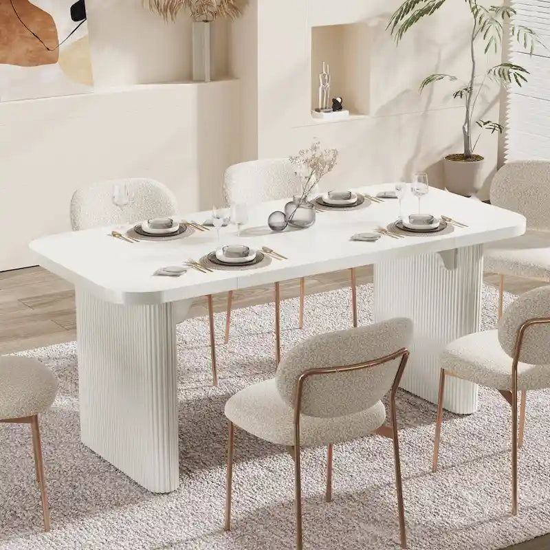 62-inch Rectangular Dining Table for 4-6, Modern Simple Kitchen Dinner Tables for Dining Room