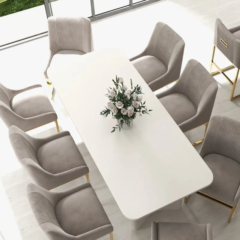 SEYNAR Contempoary Velvet Dining Chair with Metal Frame Legs, set of 8