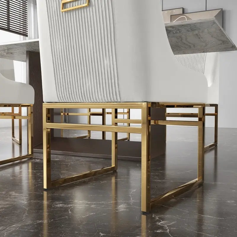 SEYNAR Contempoary Velvet Dining Chair with Metal Frame Legs, set of 8