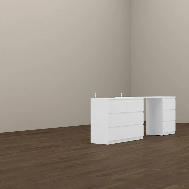 Makeup Table Chic Vanity Dresser Combo: Spacious Multi-Drawer Design