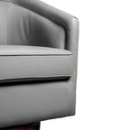 Barrel Accent Chair with 360 Swivel Vinyl Wrapped Base