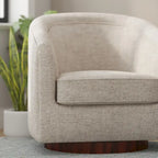 Barrel Accent Chair with 360 Swivel Vinyl Wrapped Base